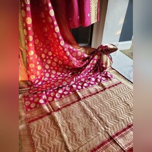 Women Pure Silk Designer Benarasi Saree Handloom Wedding Party Festive B…